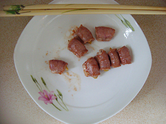 Steps to Make Teriyaki Sauce Stuffed Sausage