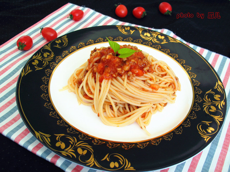 Eggplant Mushroom Meat Sauce Pasta