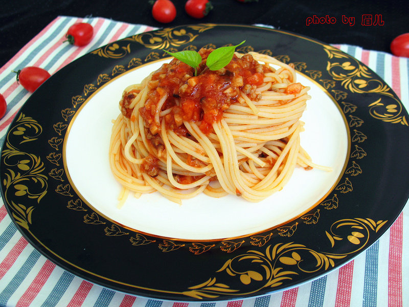 Eggplant Mushroom Meat Sauce Pasta