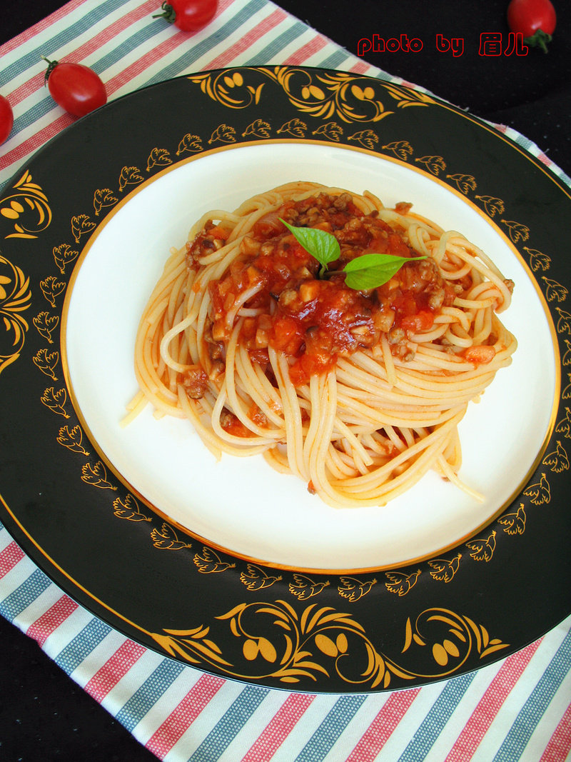 Eggplant Mushroom Meat Sauce Pasta