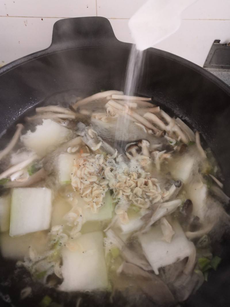 Winter Melon Mushroom Shrimp Soup Cooking Steps