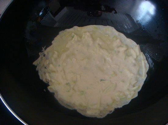 Steps for Making Egg and Vegetable Pancake