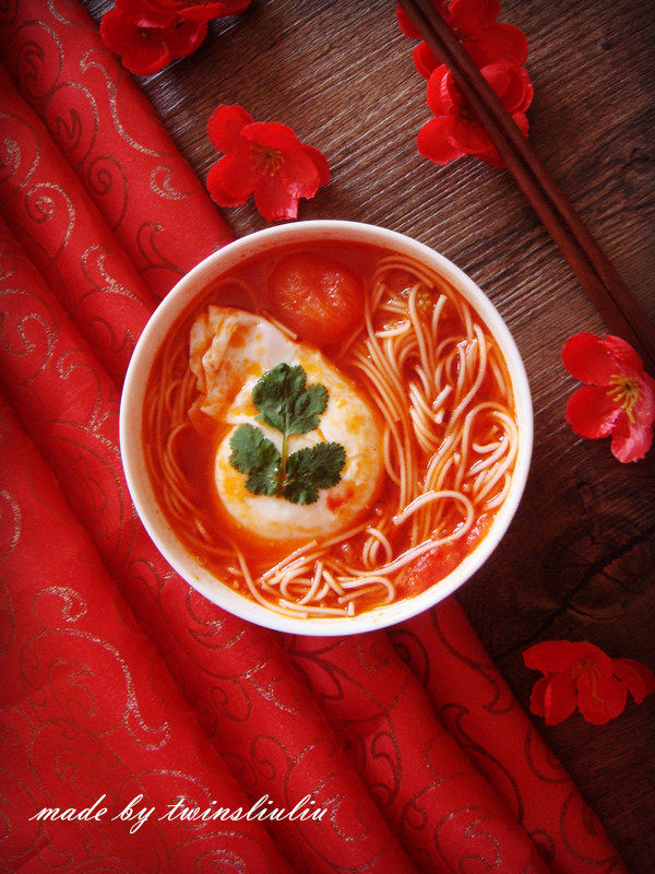 Step-by-step Cooking of Tomato and Egg Dragon Whisker Noodle Soup