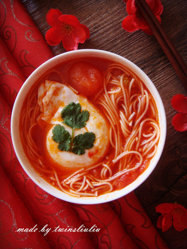 Step-by-step Cooking of Tomato and Egg Dragon Whisker Noodle Soup