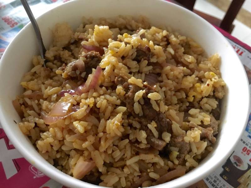 Steps to Make Sha Cha Beef and Egg Fried Rice