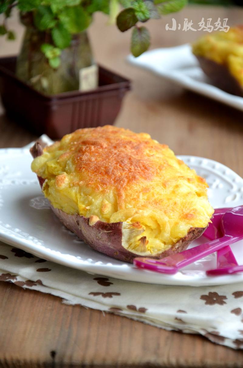 Cheese Baked Sweet Potato