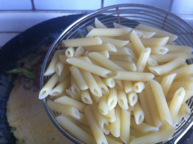 Steps for Making Creamy Mushroom Bacon Pasta