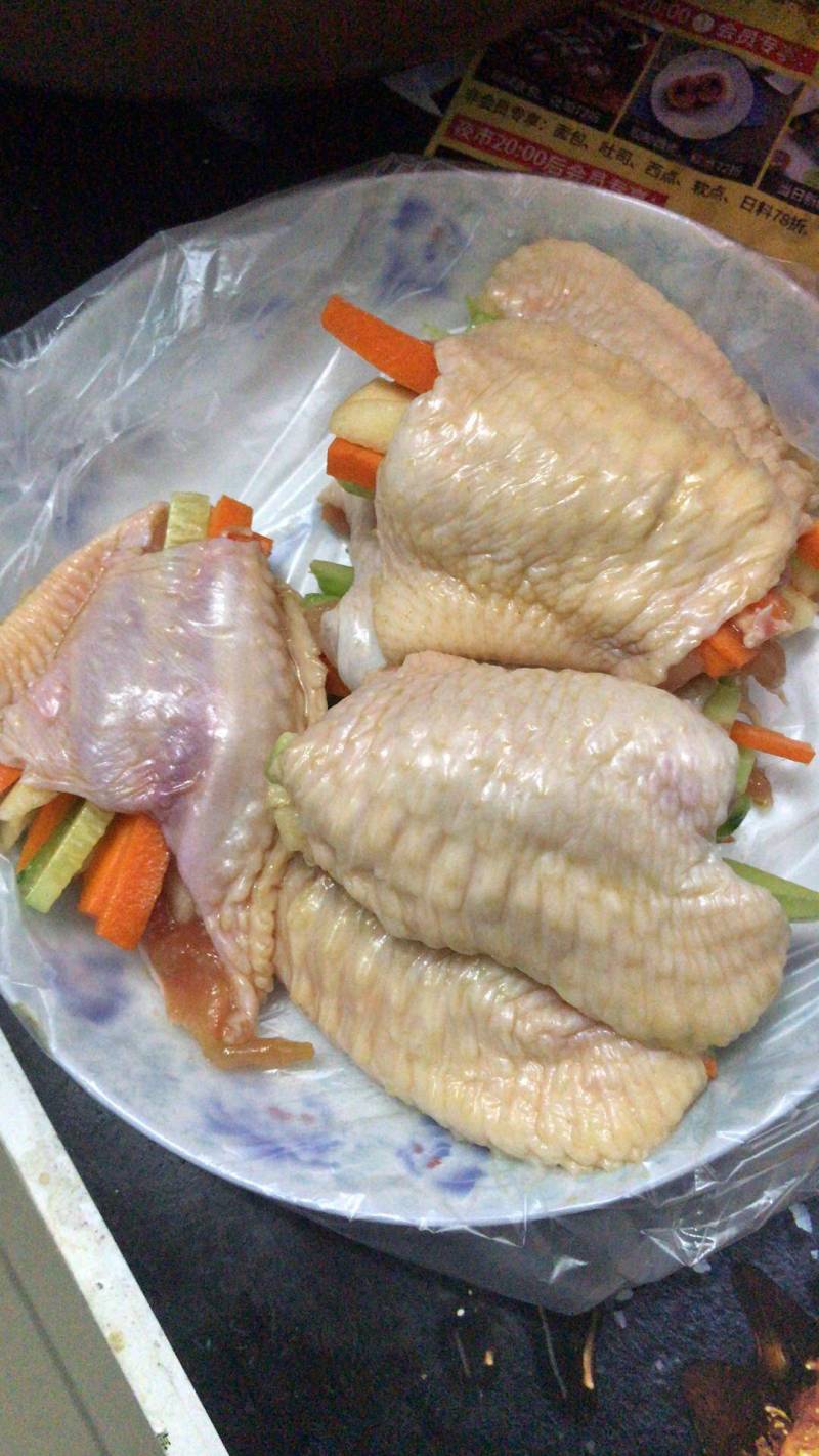 Steps for Making Stuffed Chicken Wings with Fruits and Vegetables