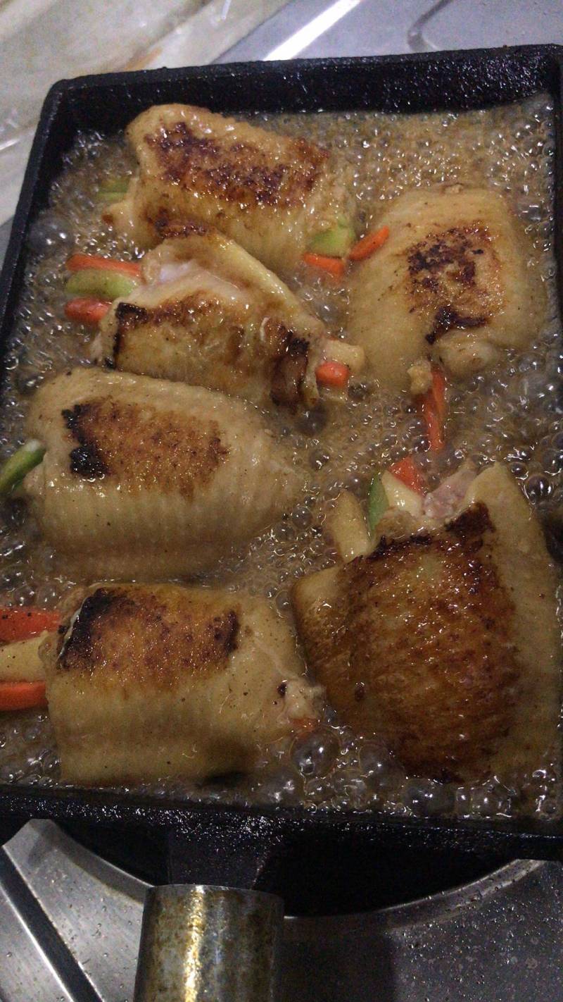 Steps for Making Stuffed Chicken Wings with Fruits and Vegetables