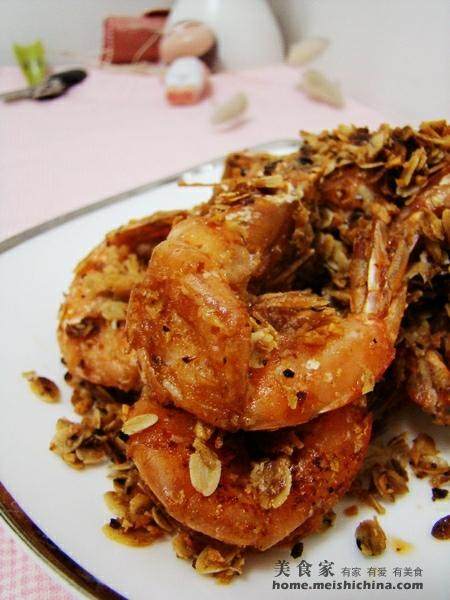 Shrimp Stir-Fried with Oatmeal