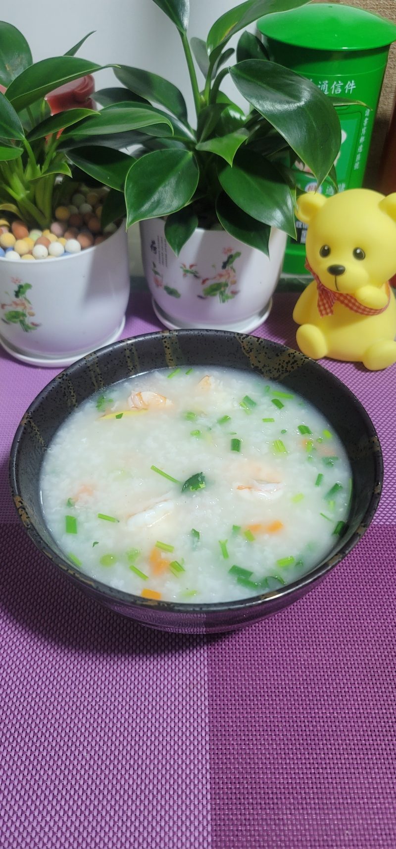 Pea Carrot Shrimp Congee