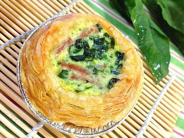 Steps for Making Spinach and Salted Egg Tart