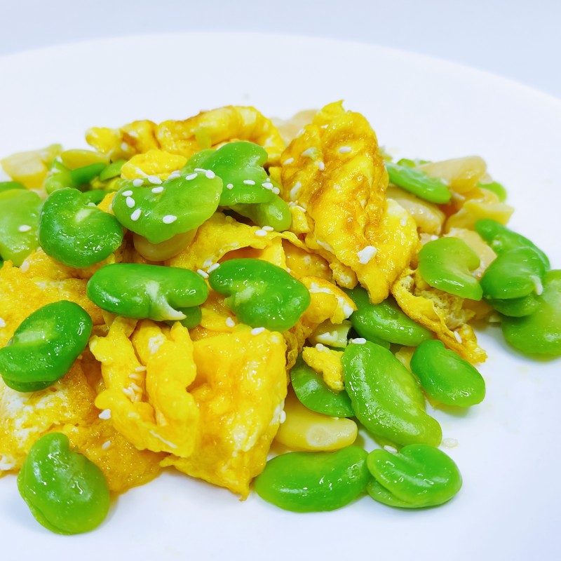 Steps for Stir-fried Broad Beans with Eggs