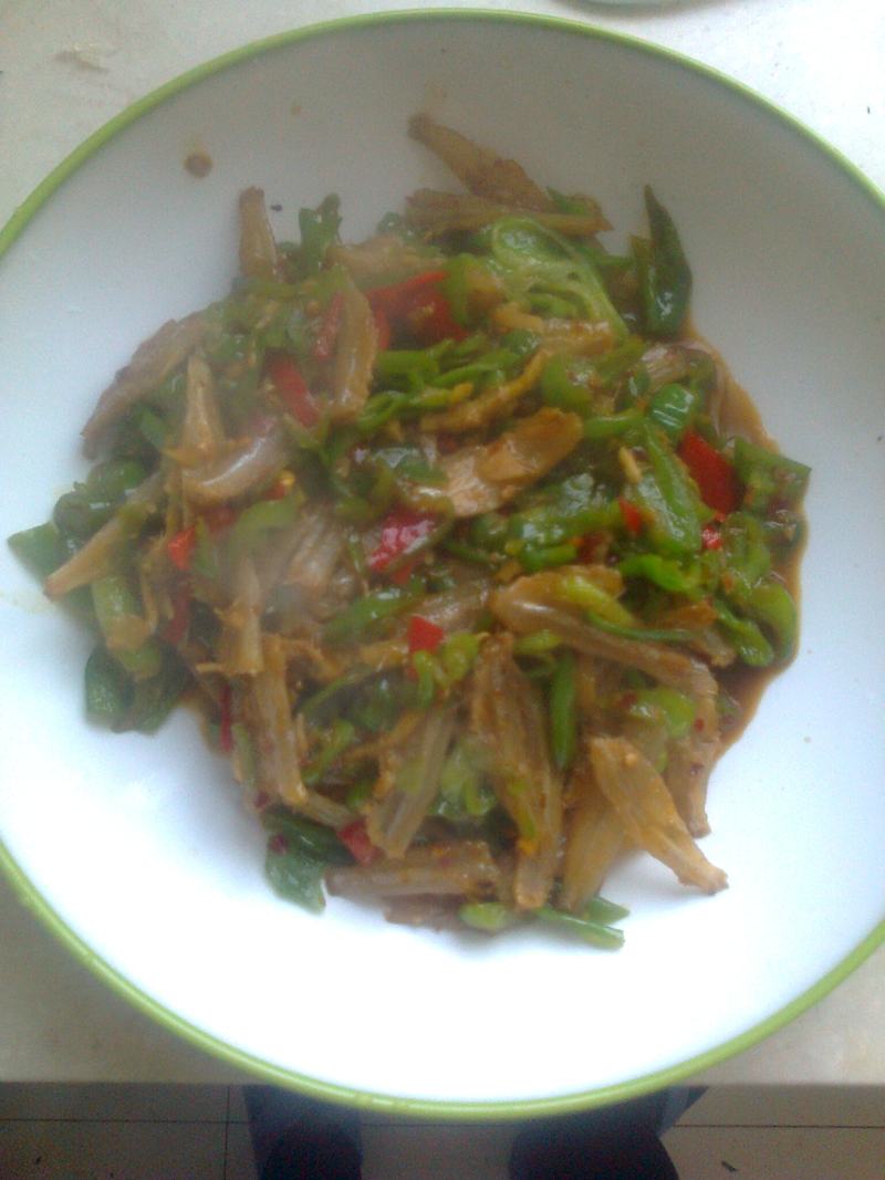 Stir-fried Green Pepper with Dried Small Fish