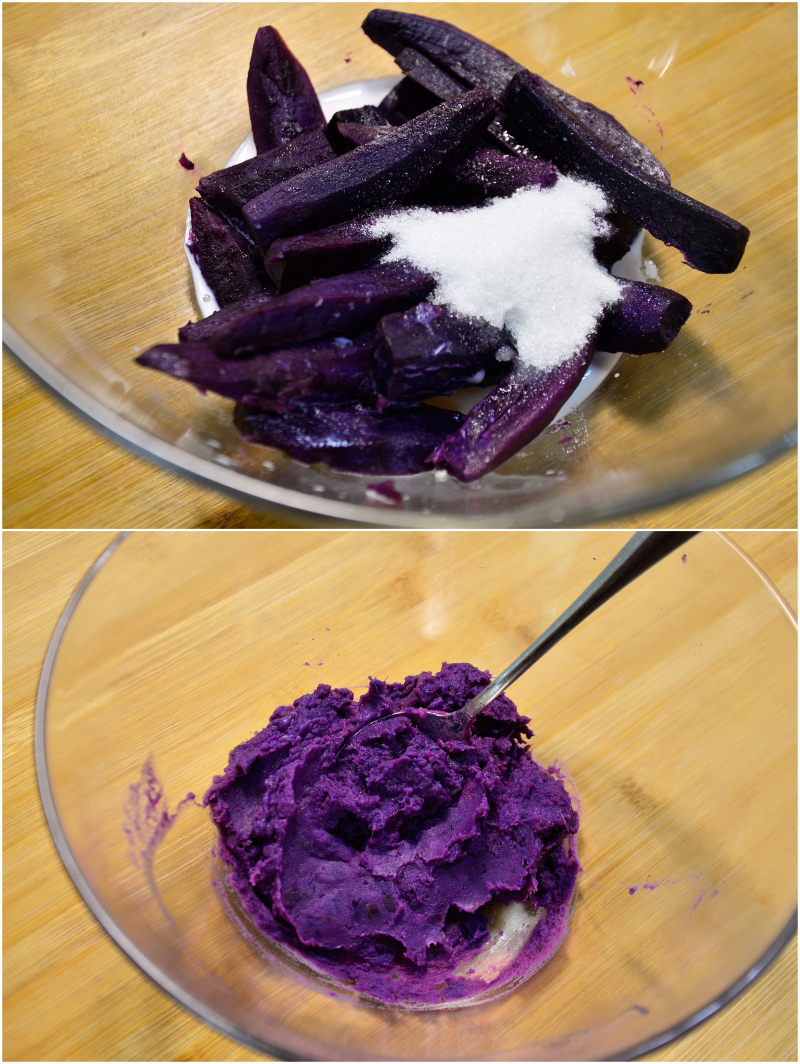 Steps to Make Purple Sweet Potato Cheese Pizza