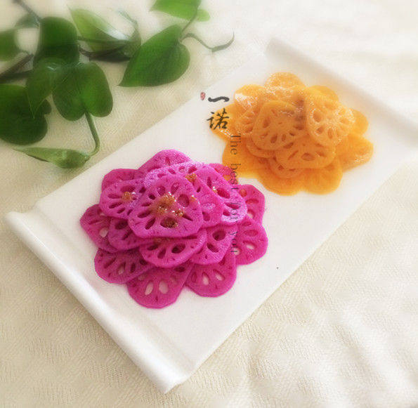 Lotus Root Chips with Osmanthus and Fruit Jelly