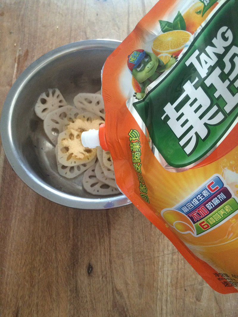 Steps for Making Lotus Root Chips with Osmanthus and Fruit Jelly