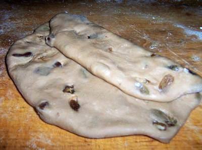 Steps for making Christmas Stollen Bread