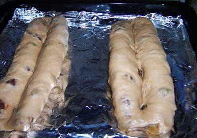 Steps for making Christmas Stollen Bread