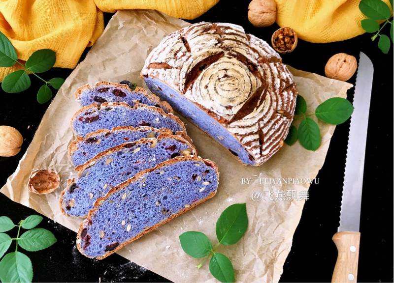 Steps for making Butterfly Pea Flower Starry European Bread