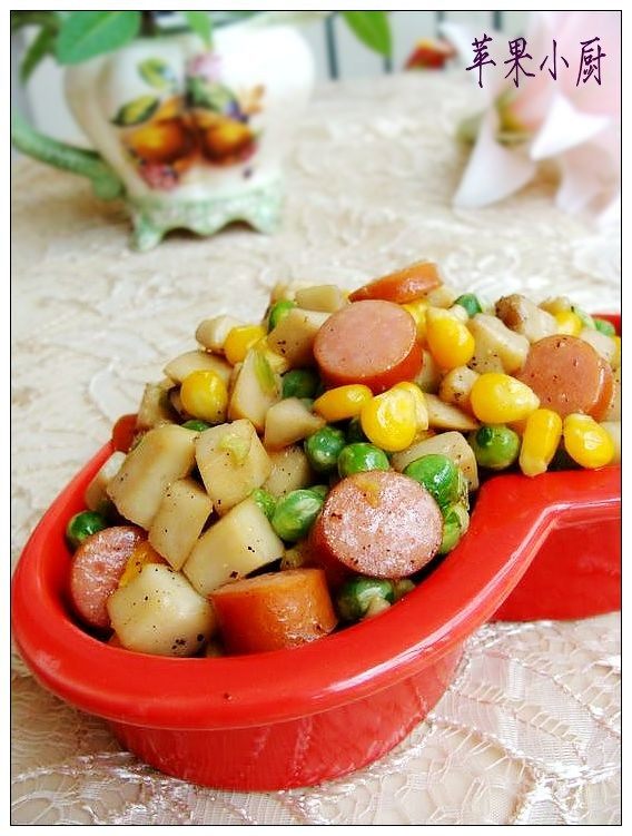 Stir-fried Oyster Mushroom with Mixed Vegetables