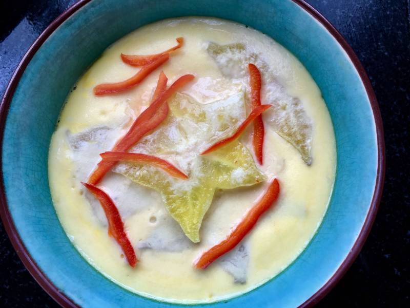 Milk and Starfruit Steamed Egg