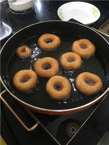 Chocolate Sugar Powder Donut Cooking Steps