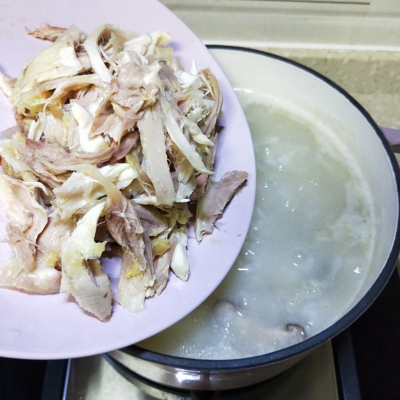 Steps to Make Shiitake Mushroom and Chicken Congee