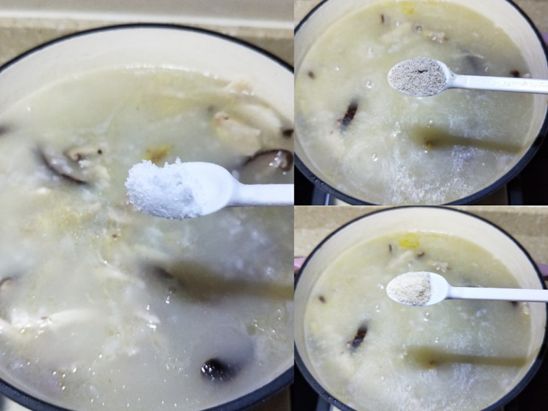 Steps to Make Shiitake Mushroom and Chicken Congee