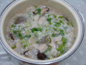 Steps for Making Shiitake Mushroom and Fish Congee