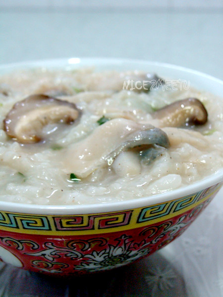 Shiitake Mushroom and Fish Congee