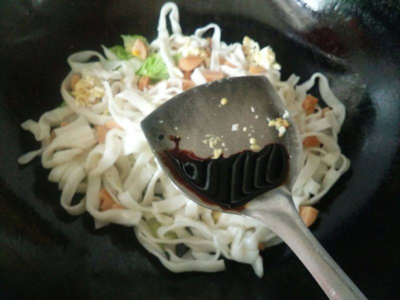 Steps to Cook Cabbage and Hot Dog Stir-Fried Rice Noodles