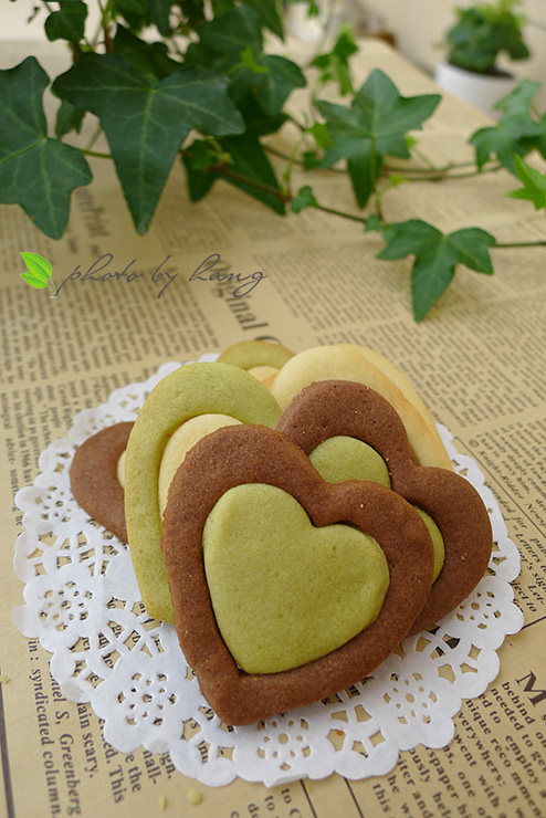 Three-color Double Heart Cookies